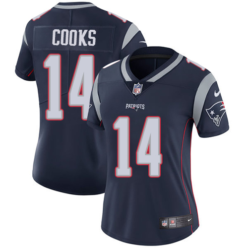 Nike Patriots #14 Brandin Cooks Navy Blue Team Color Women's Stitched NFL Vapor Untouchable Limited Jersey